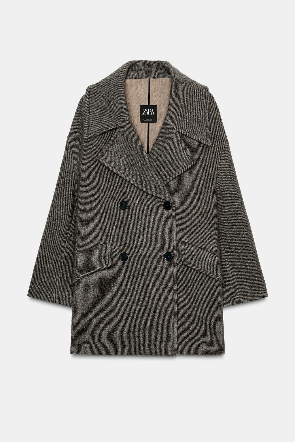 ДВУБОРТНОЕ ПАЛЬТО ИЗ СМЕСОВОЙ ШЕРСТИ — ZW COLLECTION