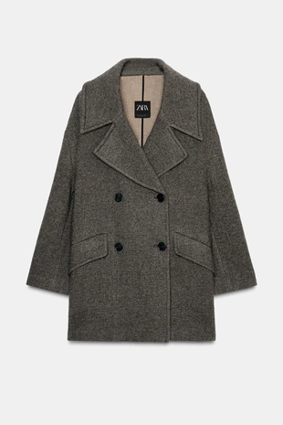 Двубортное пальто из смесовой шерсти — ZW COLLECTION- Заказать в России