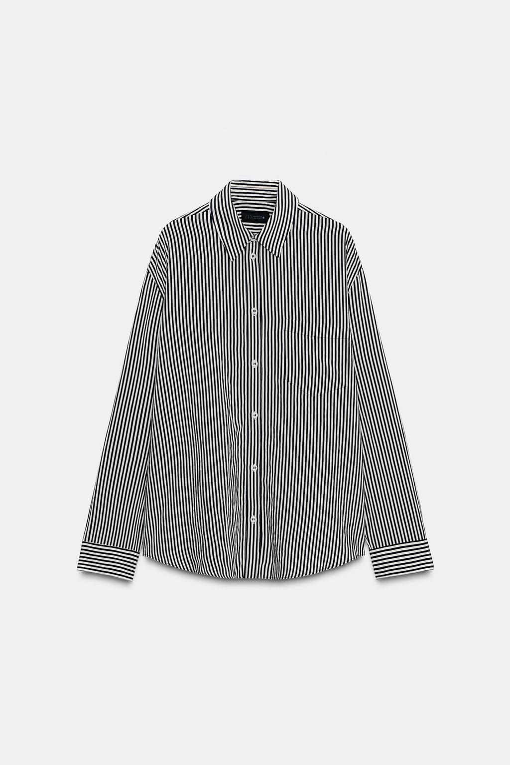СТРУЯЩАЯСЯ РУБАШКА В ПОЛОСКУ — ZW COLLECTION