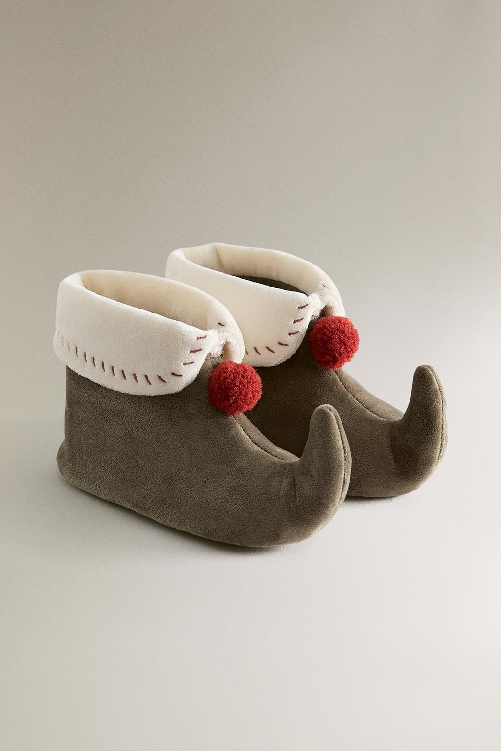 Тапочки для детей в стиле рождественского эльфа