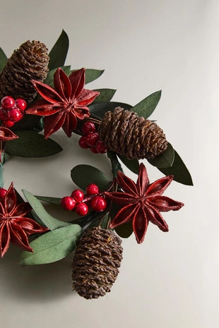 Набор рождественских держателей салфеток из сушеных листьев (набор из 4 штук)- Заказать в России