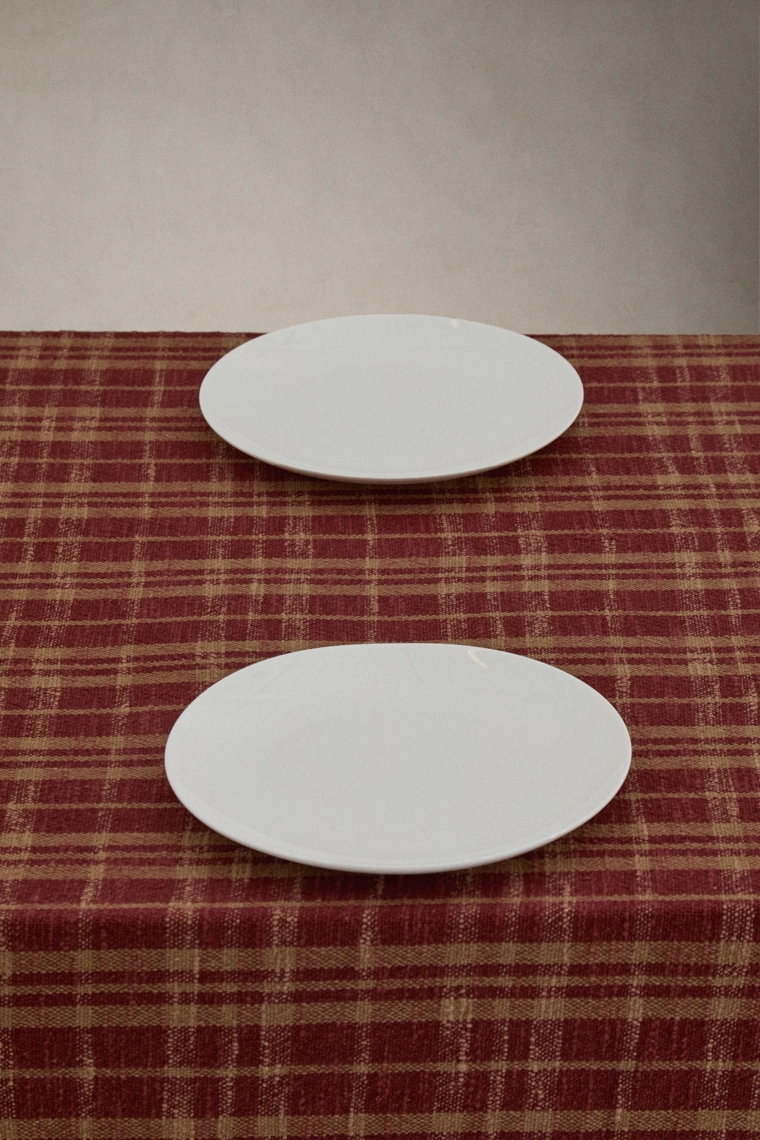 Рождественский столовый скатерть из хлопка с бахромой