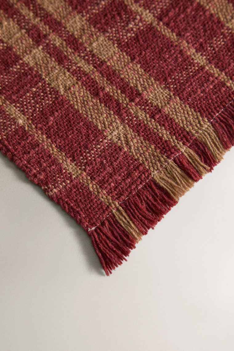 Рождественский столовый скатерть из хлопка с бахромой