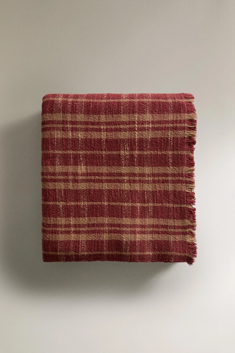 Рождественский столовый скатерть из хлопка с бахромой