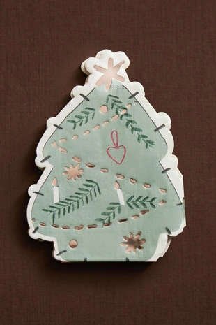 Набор детских бумажных салфеток в форме рождественской елки (набор из 20 штук)- Заказать в России