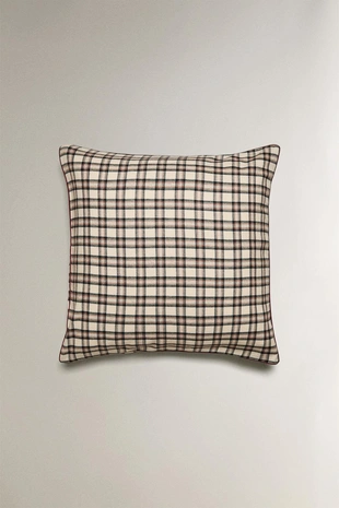 Multicoloured | 7685/091/999 - Zara Детская подушка из фланели в клетку на рождество