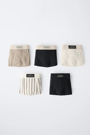 3-6 лет/ набор из пяти трусов-боксеров в полоску- Заказать в России