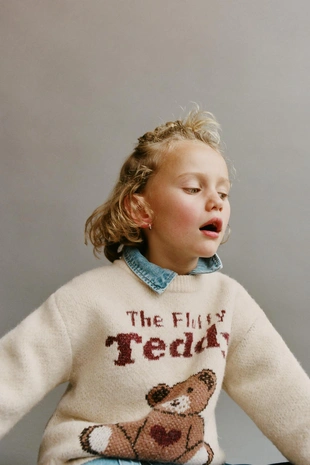 Свитер с узором «медведь»- Заказать в России