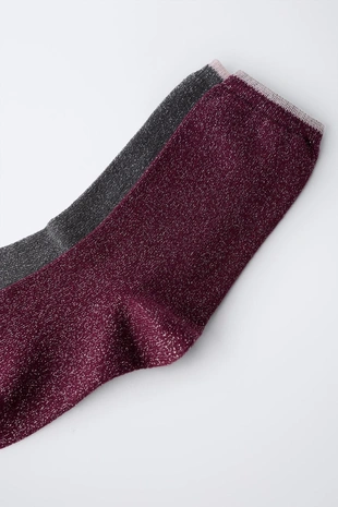 Набор из двух длинных носков с блеском- Заказать в России