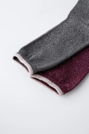 Набор из двух длинных носков с блеском- Заказать в России