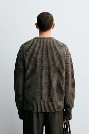 Трикотажный джемпер из хлопка и шерсти- Заказать в России