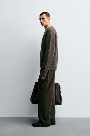 Трикотажный джемпер из хлопка и шерсти- Заказать в России