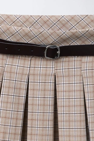 Юбка в складку с ремнем- Заказать в России