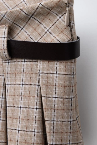 Юбка в складку с ремнем- Заказать в России