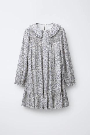 Платье с цветочным принтом и воланами- Заказать в России