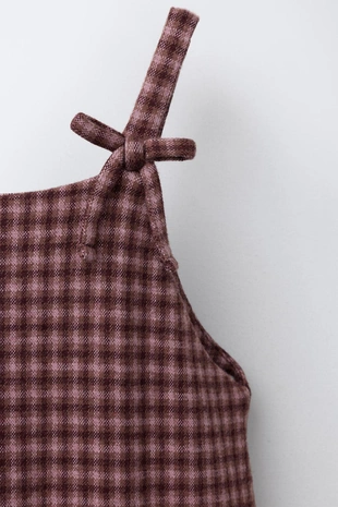 Сарафан в клетку с бантами- Заказать в России