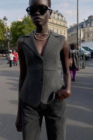 Купить Zara Приталенный трикотажный жилет