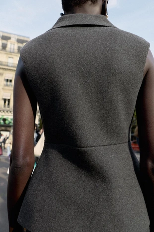 Grey | 4192/170/802 - Zara Приталенный трикотажный жилет