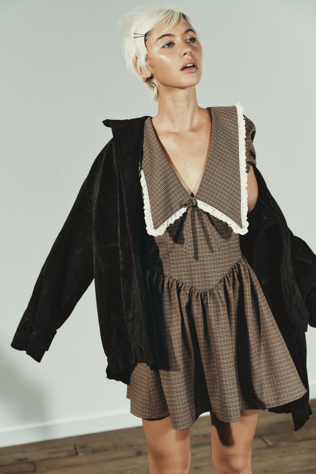 Zara Куртка из 100% натуральной замши - Цвет темно-зеленый - dark