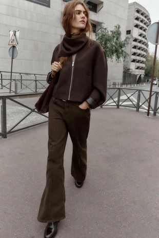 Мягкая куртка с отделкой под кожу- Заказать в России