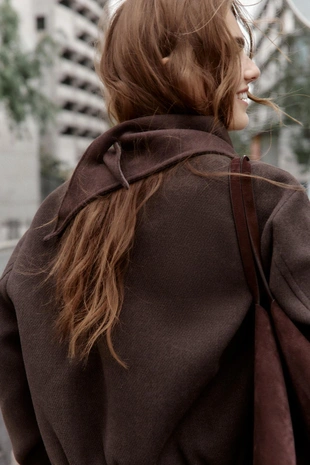 Мягкая куртка с отделкой под кожу- Заказать в России