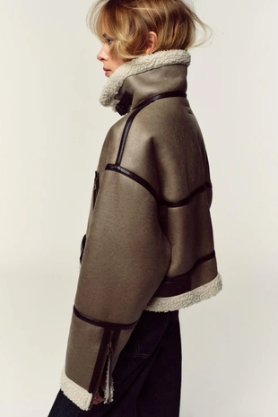 Короткая куртка-дубленка- Заказать в России