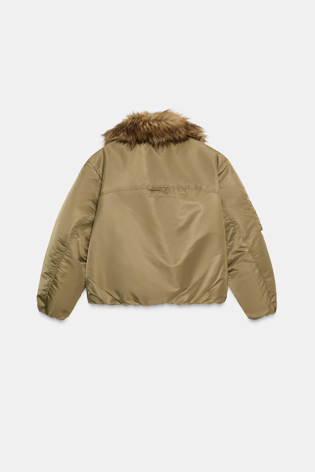 БОМБЕР С ВОРОТНИКОМ ИЗ ИСКУССТВЕННОГО МЕХА — ZW COLLECTION