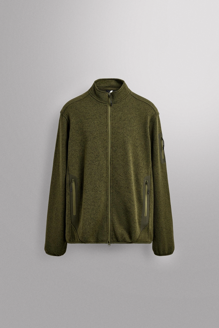 Кардиган из флиса с контрастными вставками