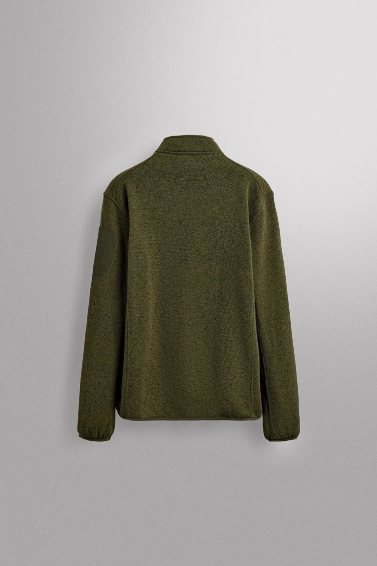 Кардиган из флиса с контрастными вставками