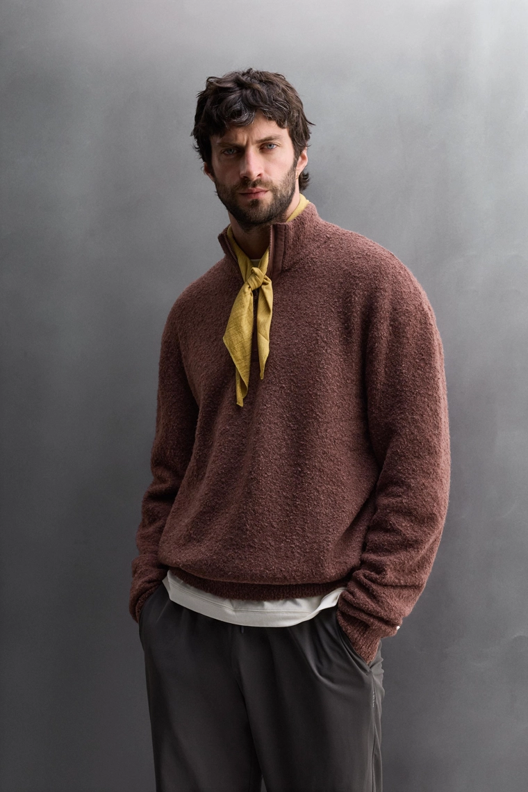 Джемпер с молнией contrast quarter-zip