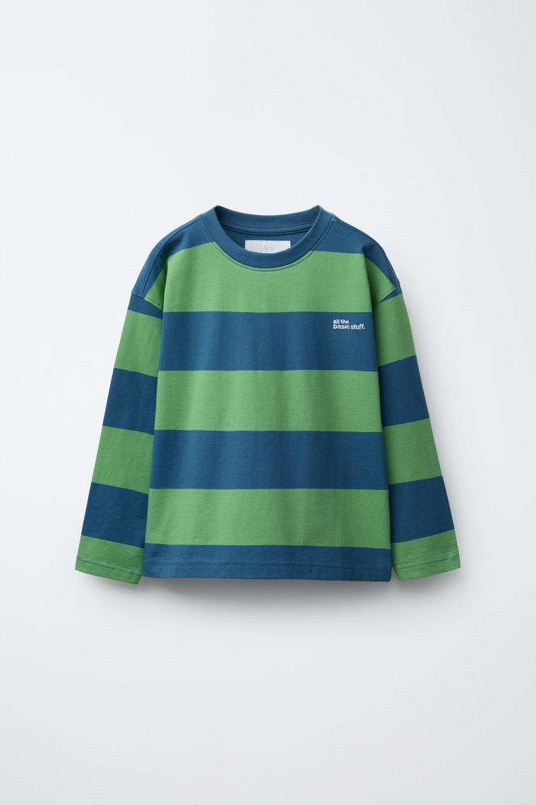 Футболка в полоску с вышитым слоганом