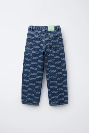 Купить Zara Джинсы WIDE LEG с текстовым принтом