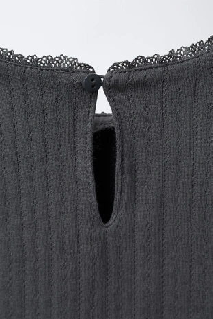 Футболка из ажурной ткани с кружевом- Заказать в России