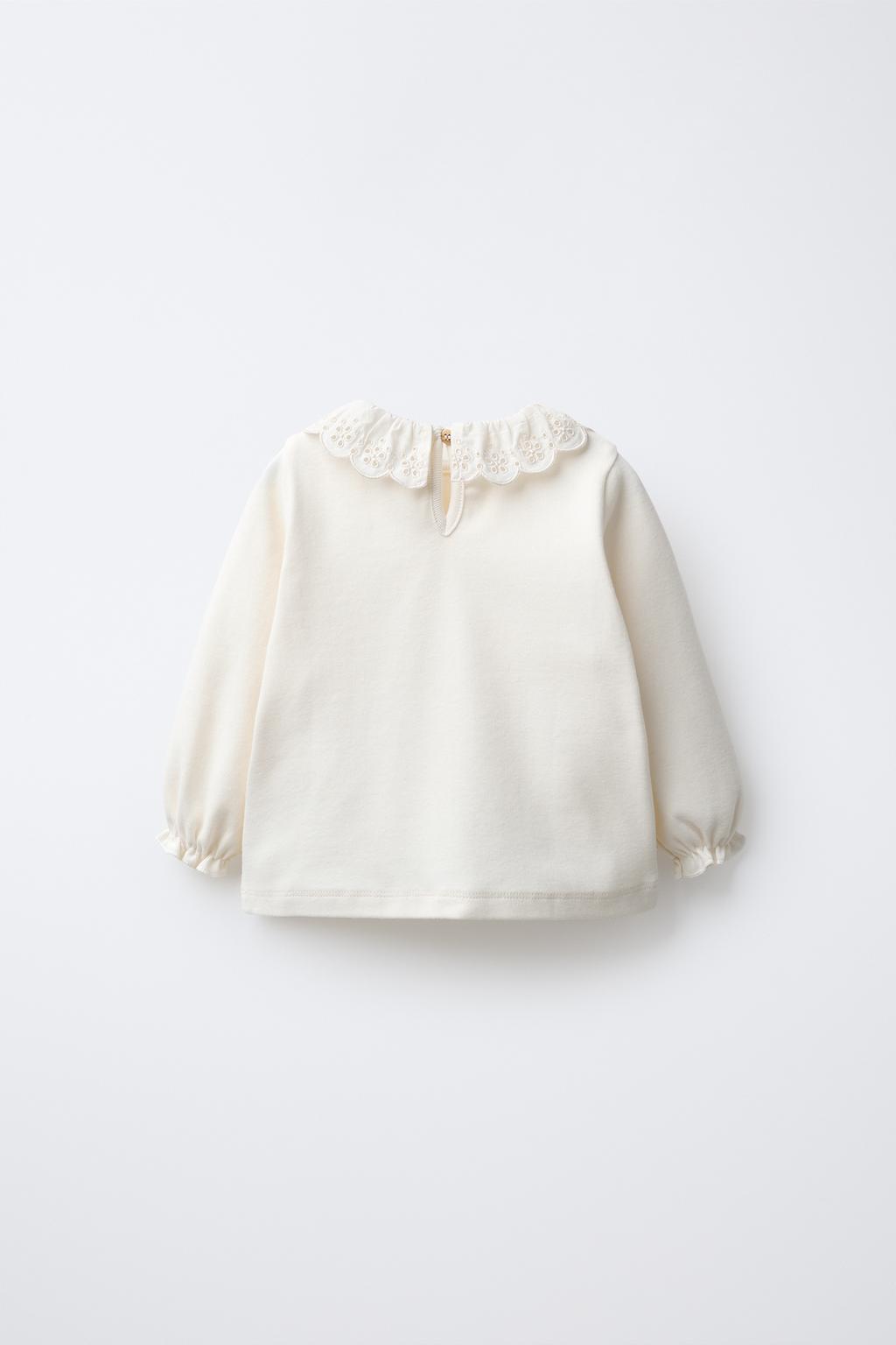 ТЕПЛЫЙ ЛОНГСЛИВ С ВЫШИТЫМ ВОРОТНИКОМ