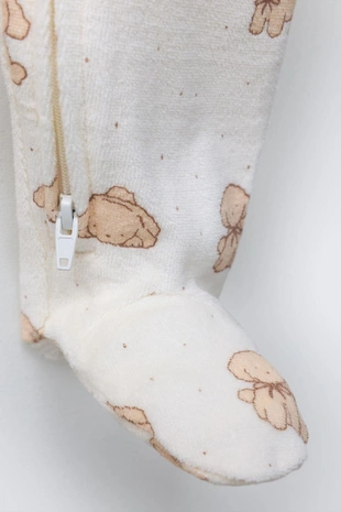 Комбинезон из велюра с принтом «собачки»