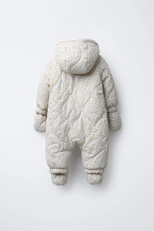 Купить Zara FLORAL NYLON ONE-PIECE SUIT WITH DETACHABLE MITTENS AND BOOTIES