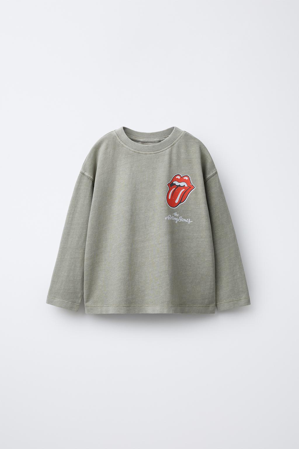ФУТБОЛКА С ЭФФЕКТОМ ПОТЕРТОСТИ С ПРИНТОМ ROLLING STONES ©