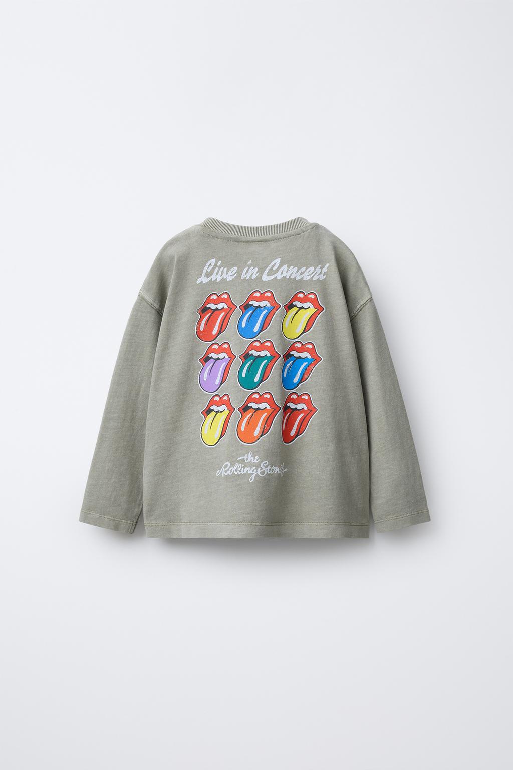 ФУТБОЛКА С ЭФФЕКТОМ ПОТЕРТОСТИ С ПРИНТОМ ROLLING STONES ©