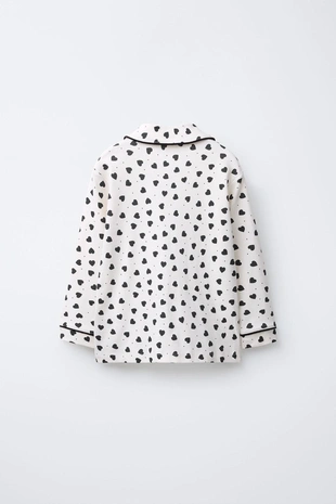Black / Ecru | 7099/768/093 - Zara 6-14 лет/пижама с принтом «сердца»