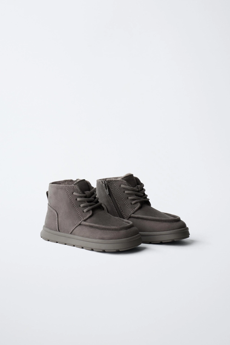 Ботинки на меху с линией шва