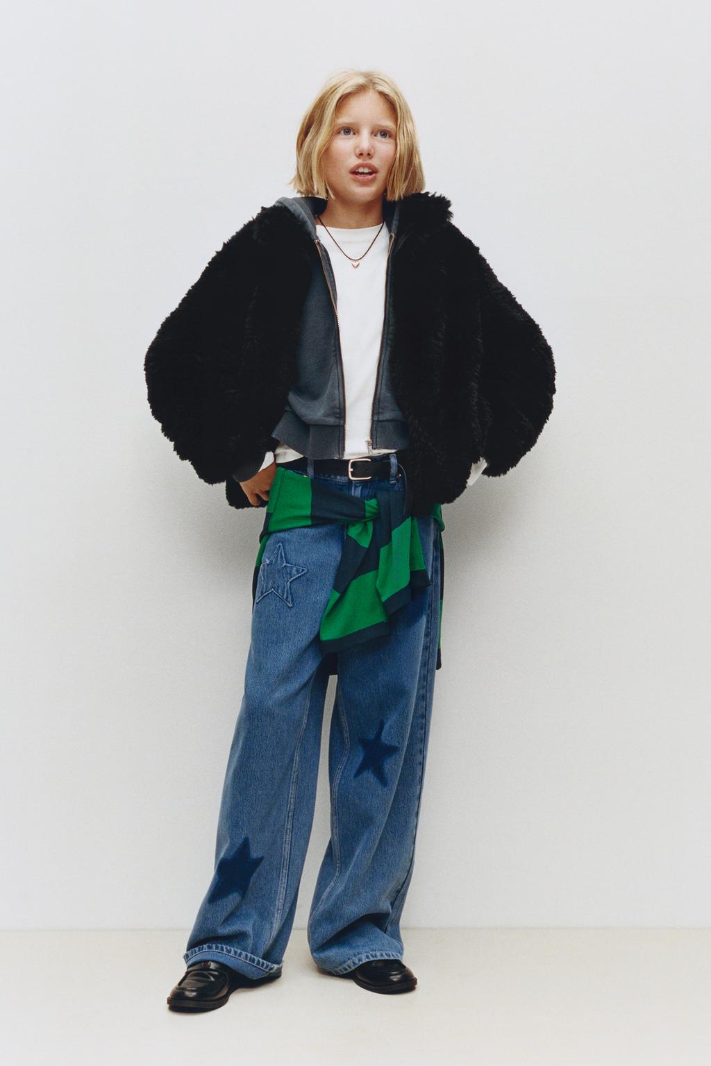 ДЖИНСЫ WIDE LEG С НАШИВКАМИ «ЗВЕЗДЫ»