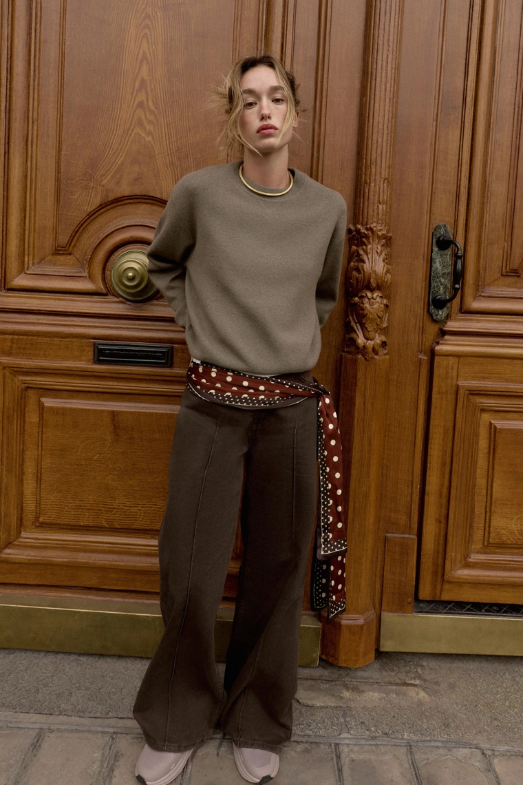 Джемпер с гладким вязанием