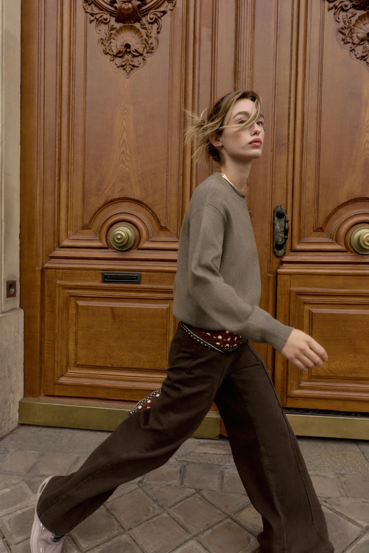 Джемпер с гладким вязанием