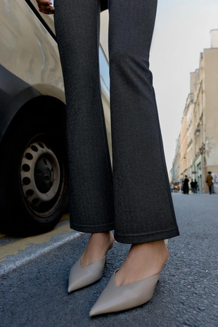 Расклешенные легинсы в полоску COMFORT- Заказать в России