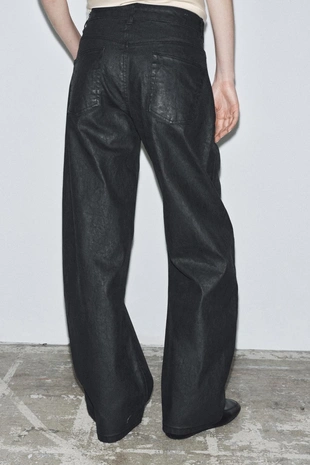 Джинсы ZW COLLECTION BARREL с эффектом кракле и низкой посадкой- Заказать в России