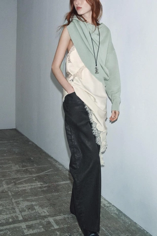 Джинсы ZW COLLECTION BARREL с эффектом кракле и низкой посадкой- Заказать в России