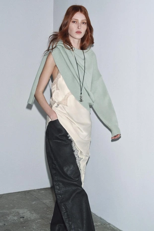 Джинсы ZW COLLECTION BARREL с эффектом кракле и низкой посадкой- Заказать в России