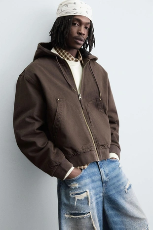 Стеганая куртка с капюшоном- Заказать в России