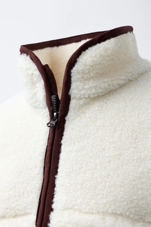 Куртка из искусственной овчины с оторочкой- Заказать в России