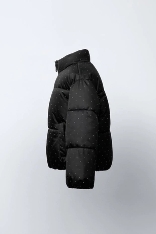 Стеганая куртка со стразами- Заказать в России